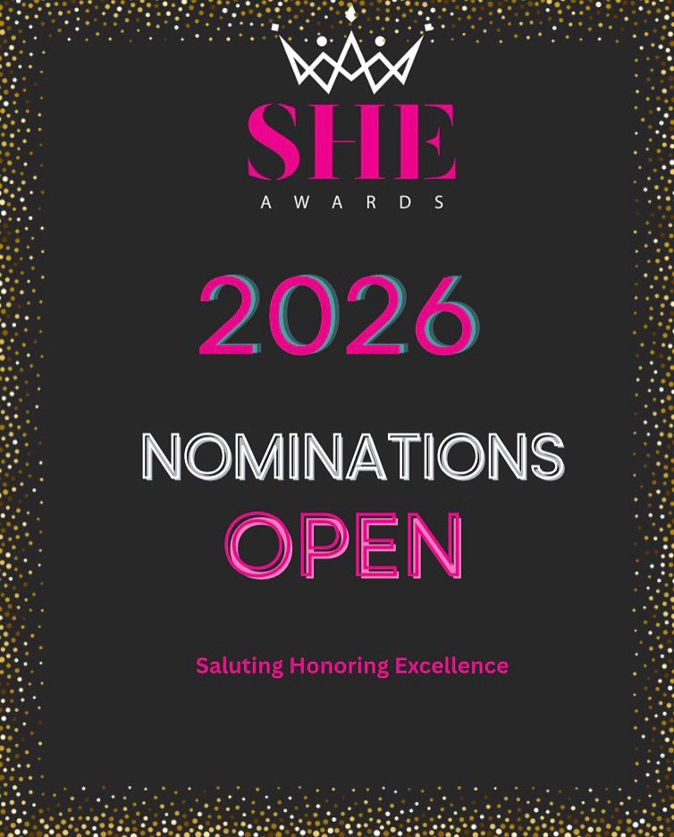 The Nominations for SHE Awards 2026 is open,
Closing date 30th September 2025 or once we reach 1000 nominations.

T&amp;C’s apply.

Save, Share &amp; Nominate 

Link to nominate:

lnkd.in/e2AkY8AA