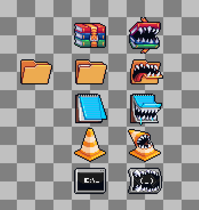a lil project I stopped working on. might start goofing around with it again.

I'm personally not sold with the cmd prompt mimic. There's probably a more creative way to mimic-fy it.

#officemimics #pixelart