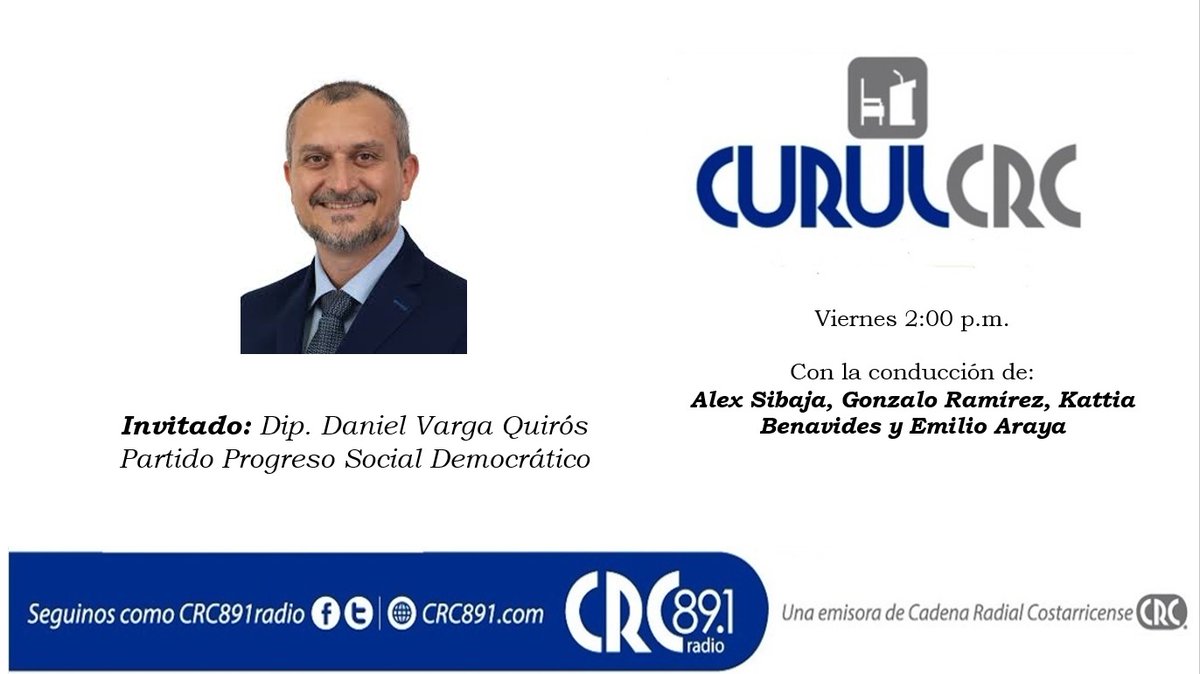 ¡Iniciamos edición de Viernes! 🎙

Invitado: 
<a href="/DipDanielVargas/">Diputado Daniel Vargas Quirós</a> 

Conducen:
@alexsibaja
<a href="/Kabemo/">Kattia Benavides</a>
<a href="/EmilioArayaS/">Emilio Araya 🇨🇷</a>

📻: <a href="/CRC891Radio/">CRC891Radio</a>

📲:facebook.com/share/v/18y2uw…