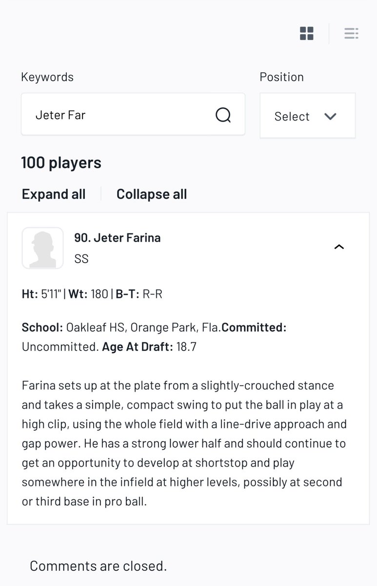 Top 100 prospects nationally  #ag2g
<a href="/BenBadler/">Ben Badler</a> <a href="/BaseballAmerica/">Baseball America</a>