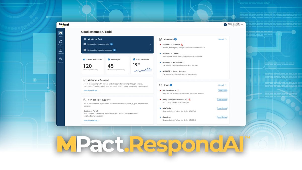 Your customers are ready—RespondAI is too. McLeod’s AI-driven platform responds to emails and messages, creates orders on the spot, and generates quotes faster than ever. No delays, just action. Learn more here: hubs.ly/Q03B1yyF0