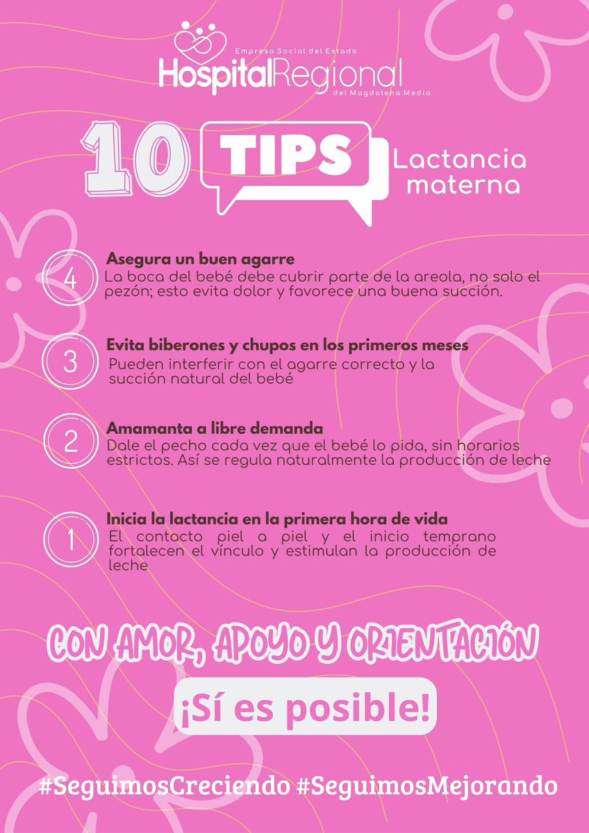 En esta semana te recordamos tener en cuenta los 10 tips esenciales para apoyar y fortalecer este proceso tan importante para madres, bebés y familias.
<a href="/giovannyrubiano/">Giovanny Rubiano MD</a> <a href="/Supersalud/">Supersalud</a> <a href="/infopresidencia/">Presidencia Colombia 🇨🇴</a> <a href="/MinSaludCol/">MinSalud Colombia 🇨🇴</a> <a href="/LuisTorreSalud/">Luis Torres Castro - .</a> <a href="/petrogustavo/">Gustavo Petro</a>