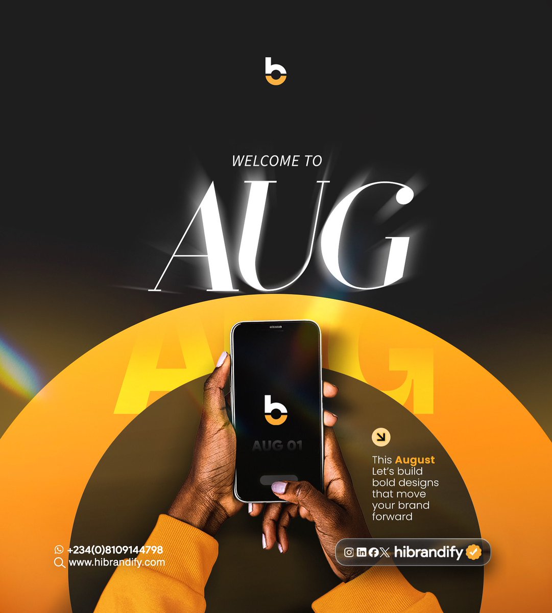 hibrandify's tweet photo. New month don land!
Na another chance to show say your brand no dey carry last.

This August, make we run am with bold designs wey go push your brand go front.
We sidon gidigba — just signal us. 💡

#HiBrandify #AugustVibes #NaWeGetDesign #WeNoDeyPlay https://t.co/ASgg4DLN5i