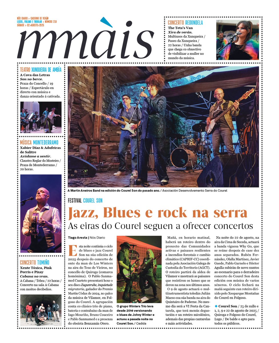 📰 Avanzamos a capa do 'Nós Diario' deste sábado, 2 de agosto, e do caderno 'Máis' e do 'Sermos Galiza', que acompañan o xornal

🛒 Podes atopalo nos quiosques ou na nosa loxa en liña bit.ly/3saIH3Q

📝 Tamén podes subscribirte a 'Nós Diario' bit.ly/3GACRNg