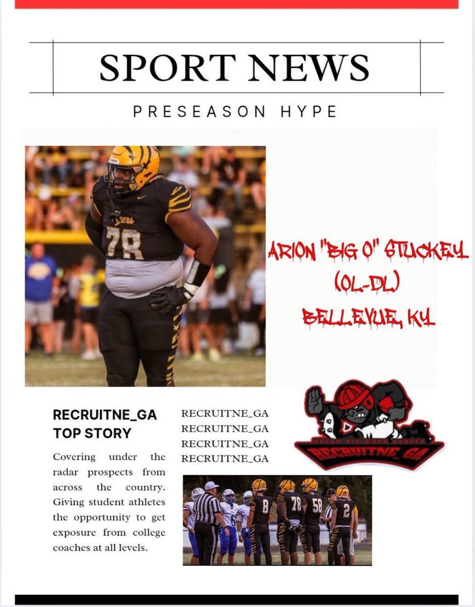 Quincy Townsend (@himiam68) on Twitter photo <a href="/RecruitNE_GA/">RecruitNE_GA</a> #PreseasonHypesSeries
6'2 315lb <a href="/arionstuckey75/">Arion “Big O “Stuckey</a> is looking to cement his name in 'prospects to go after' for the c/o '26! A certified mountain mover with a high ceiling! <a href="/tiger86763/">Bellevue Tiger Football</a> kicks-off the season vs. Trimble County. #TheHypeIsReal hudl.com/v/2RdRYE <a href="/RecruitNE_GA/">RecruitNE_GA</a> #PreseasonHypesSeries
6'2 315lb <a href="/arionstuckey75/">Arion “Big O “Stuckey</a> is looking to cement his name in 'prospects to go after' for the c/o '26! A certified mountain mover with a high ceiling! <a href="/tiger86763/">Bellevue Tiger Football</a> kicks-off the season vs. Trimble County. #TheHypeIsReal hudl.com/v/2RdRYE