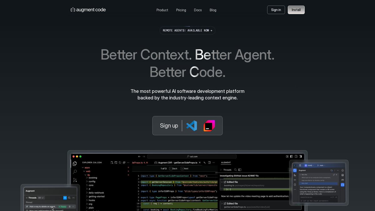 automate_tweak's tweet image. Boost your coding efficiency with intelligent assistance! #AugmentCode’s powerful context engine helps you navigate complex codebases effortlessly, saving you time and reducing frustration. 🚀 #CodingProductivity automateandtweak.com/tool/augment-c…