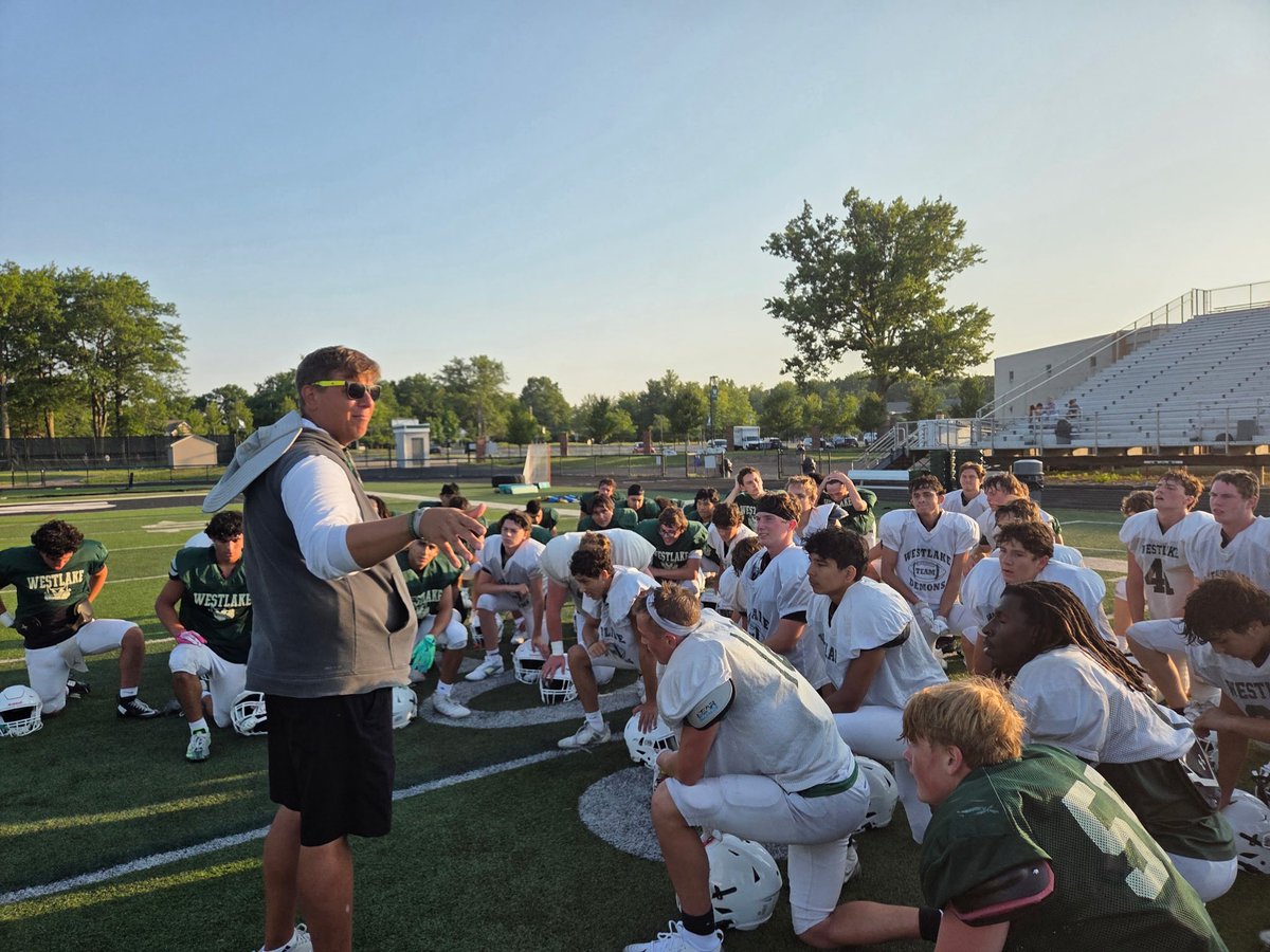 Westlake Demons Football (@whsdemonsfb) on Twitter photo Day 2 was outstanding. Great finish with some conditioning to end the day. Tomorrow is our second Green-White scrimmage at 10:30, come on out! #HornsUp🤘🏻
<a href="/WestlakeSchools/">Westlake Schools</a> <a href="/Demon_Cheer/">Westlake Demon Cheer</a> <a href="/WHSDEMONSBSBL/">Westlake Demons Baseball</a> <a href="/DemonAthletics/">WestlakeDemons</a> Day 2 was outstanding. Great finish with some conditioning to end the day. Tomorrow is our second Green-White scrimmage at 10:30, come on out! #HornsUp🤘🏻
<a href="/WestlakeSchools/">Westlake Schools</a> <a href="/Demon_Cheer/">Westlake Demon Cheer</a> <a href="/WHSDEMONSBSBL/">Westlake Demons Baseball</a> <a href="/DemonAthletics/">WestlakeDemons</a>