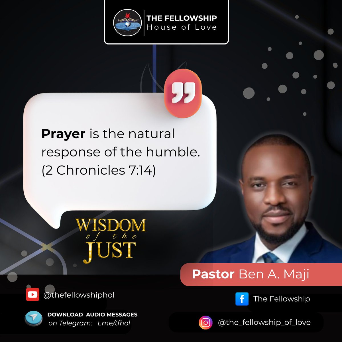 thefellowship20's tweet photo. Quotes from the sermon titled "Wisdom of the Just".

Watch it now on our YouTube channel with the link: https://t.co/olYRaG5lPN

#tfhol #thefellowship #thefellowshiphol #houseoflove #love #wisdomquotes https://t.co/Xlx0mmUn2O