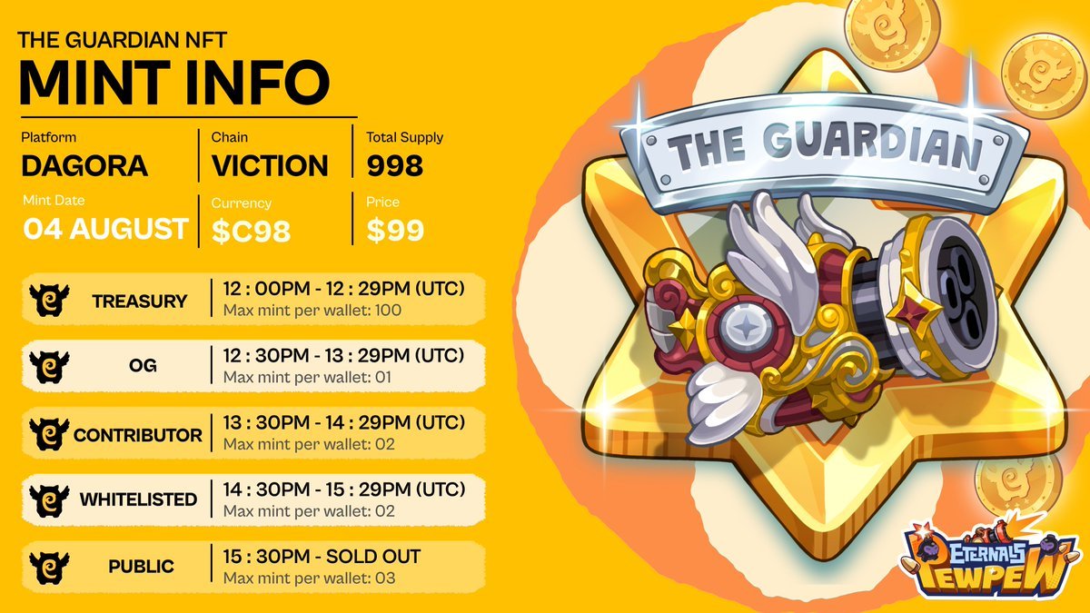 0xTPN281's tweet photo. @Eternals_World x Starship Holder giveaway 🔥🔥
5 WL GTD to mint The Guardian NFT for 5 lucky member.

How to join? 
Follow @starshipholder  & @Eternals_World & @Contra_HUB 
Like + Retweet this post.
Cmt your Viction wallet & tag 3 frens.

Ends: 9:00PM (UTC+7) - 02/08/2025.
Winners will be announced soon, wishing everyone a fantasic day! ❤️❤️ 
GMeozzz!!