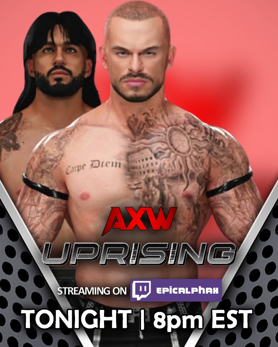 <a href="/crownebby/">crowne</a> made his return last week in a surprise attack against <a href="/GodFatherBlizz/">Barry Barnes</a>, and it got Jake Wulf the win!

Tonight, although bruised and battered, he will make his words known to the people of AXW!

#AXWUprising

Tonight @ 8pm EST | twitch.tv/epicalphax