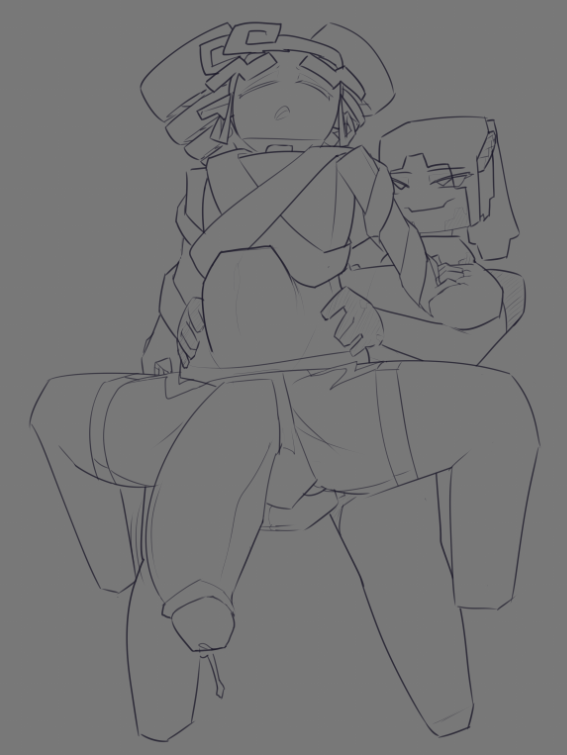 nsfw_exa's tweet photo. fanart of @MechaCarnis Zephr and Hunter plus solo Hunter https://t.co/CHG7s9r2Jo