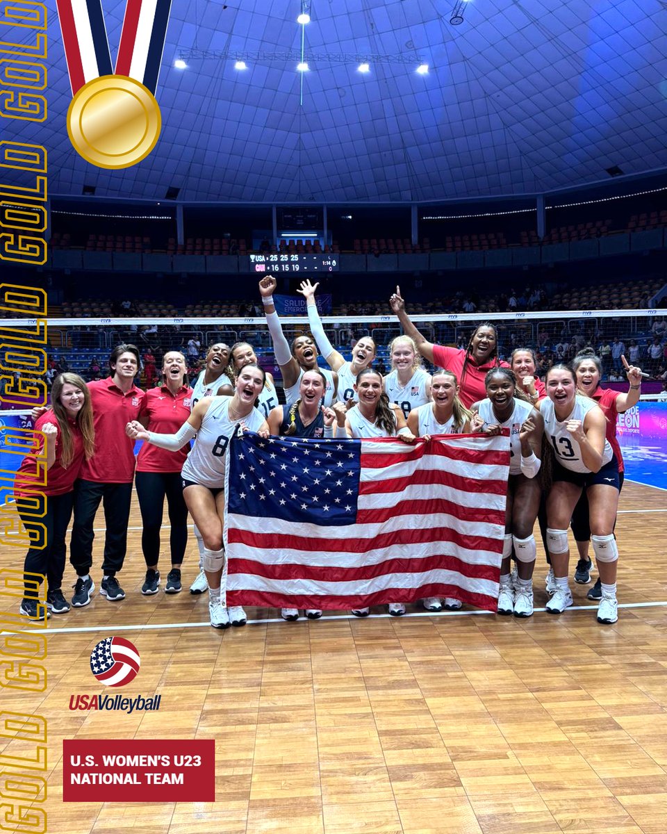 In its first-ever appearance at the U23 Pan Am Cup, the U.S. Women’s U23 National Team brought home gold with a sweep of Canada (25-16, 25-15, 25-19).

Ifenna Cos-Okpalla: MVP + Best Blocker
Emmy Klika: Best Libero, Best Digger and Best Receiver

Recap: go.usav.org/8125womensu23