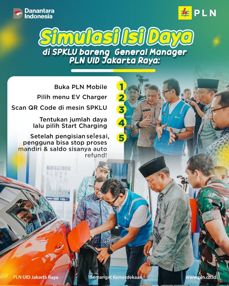 SahabatPLNJkt's tweet image. PLN UID Jakarta Raya ajak Forkopimda Jakarta Timur cobain langsung isi daya kendaraan listrik di SPKLU Ciracas.
Hasilnya? Gak ribet sama sekali.

Cukup buka PLN Mobile, scan QR, atur daya, dan isi!

#PLNDisjaya #SPKLU #EVCharger #PLNMobile #TransisiEnergi #LangitBiruJakarta