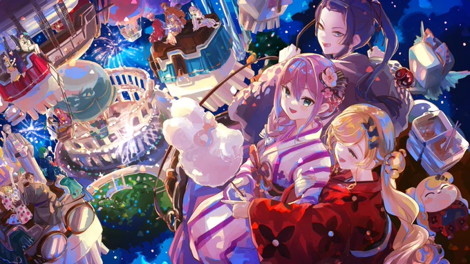今年も素敵な夏祭りになりますように #リツキあーと #Seffynart #長尾背景 #めにまにカンパニー #にじ鯖夏祭り2025