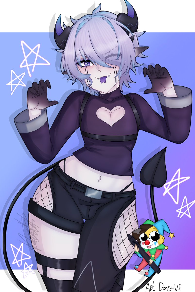 Derpy_VR🔞 (@derpyvr) on Twitter photo fell in love with <a href="/Sproinkol/">Sproinkol✨</a> 's design so made some fanart (lil clown in the art is my mascot) #SproinkolArt fell in love with <a href="/Sproinkol/">Sproinkol✨</a> 's design so made some fanart (lil clown in the art is my mascot) #SproinkolArt