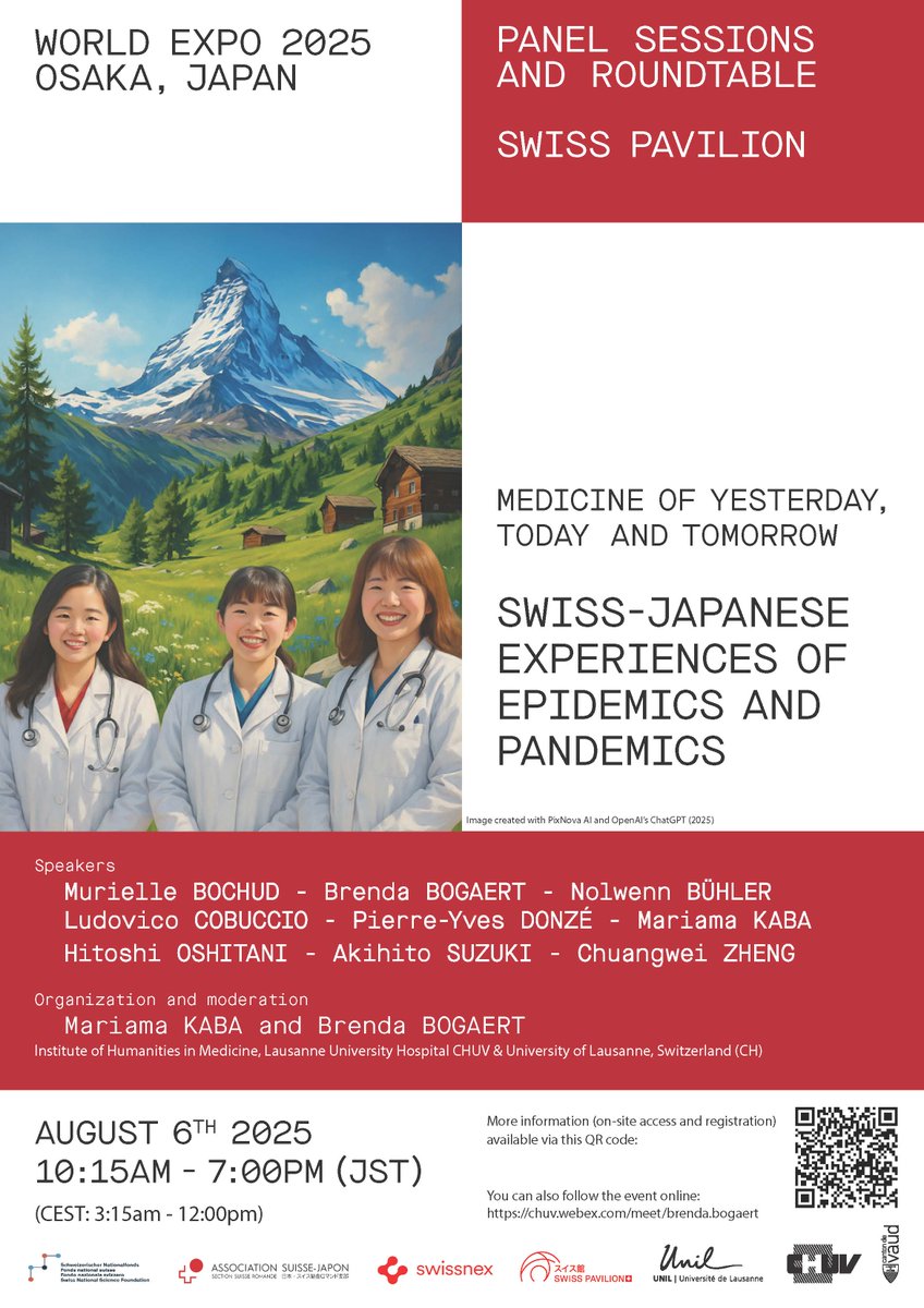 On Wednesday 6 August, I will be taking part in an event at the Swiss Pavilion at Expo 2025. My talk will be about 'Healthcare Business Infrastructure in Japan and Switzerland (1900–2025)'.
event.swisspavilion.org/events/swissja…