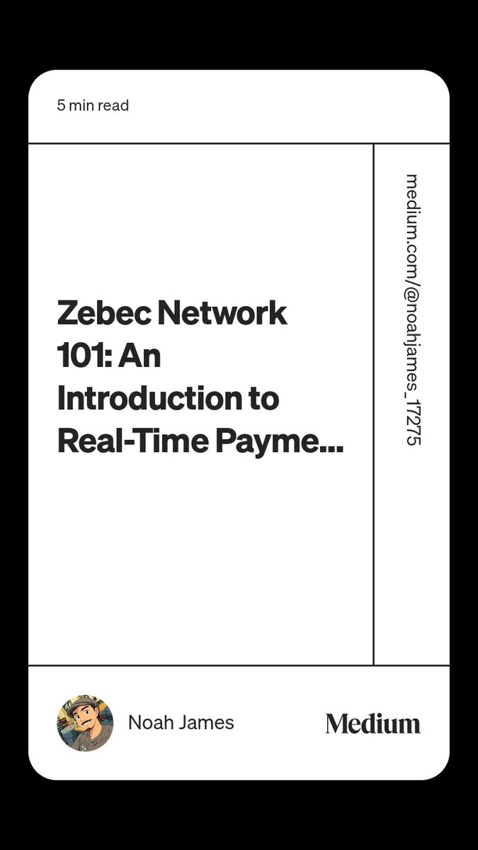 Unlock the potential of real-time payments in the blockchain era! 🚀

Dive into my FIRST Medium article: "Zebec Network 101: An Introduction to Real-Time Payments and DePIN" – your essential guide to how Zebec is revolutionizing finance with decentralized physical infrastructure.