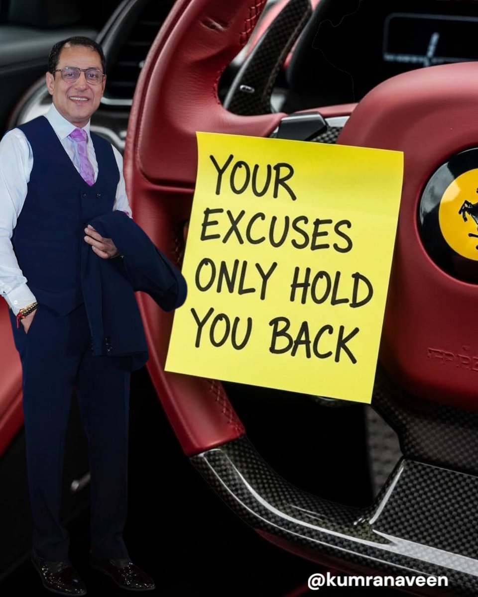 kumranaveen's tweet image. Life's too short for excuses! 🚀 Embrace your power and steer toward success. Let's trade those "I can't" moments for "I did" stories. Remember, the only thing standing between you and your dreams is that post-it note of excuses!

#NoExcuses #TakeTheWheel #LiveYourDreams