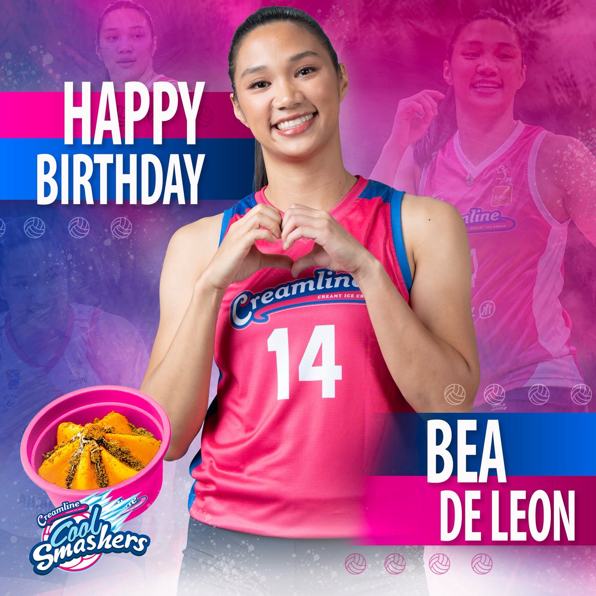 CoolSmashers's tweet photo. Happy Birthday, BDL! 💖 Wishing you a day packed with big smiles, and everything that makes you shine like the star you are! 🌟

Your Creamline fam’s always cheering you on — on and off the court! Let’s celebrate YOU today! 🍦💪💕 https://t.co/riEo3JiCXu