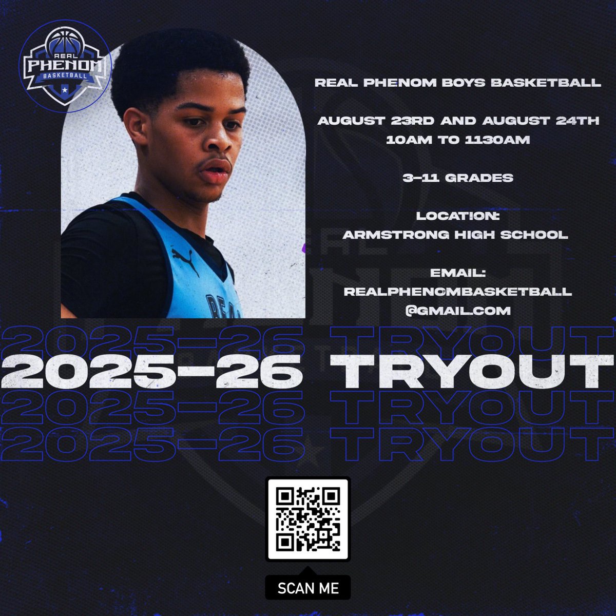 Real Phenom Basketball Spring 2026 Tryouts.  Early opportunity to get evaluated and lock in spots for our circuit teams. Click the link in the bio or scan the QRF code. August 23rd and 24th. DM with any questions.  docs.google.com/forms/d/e/1FAI…
