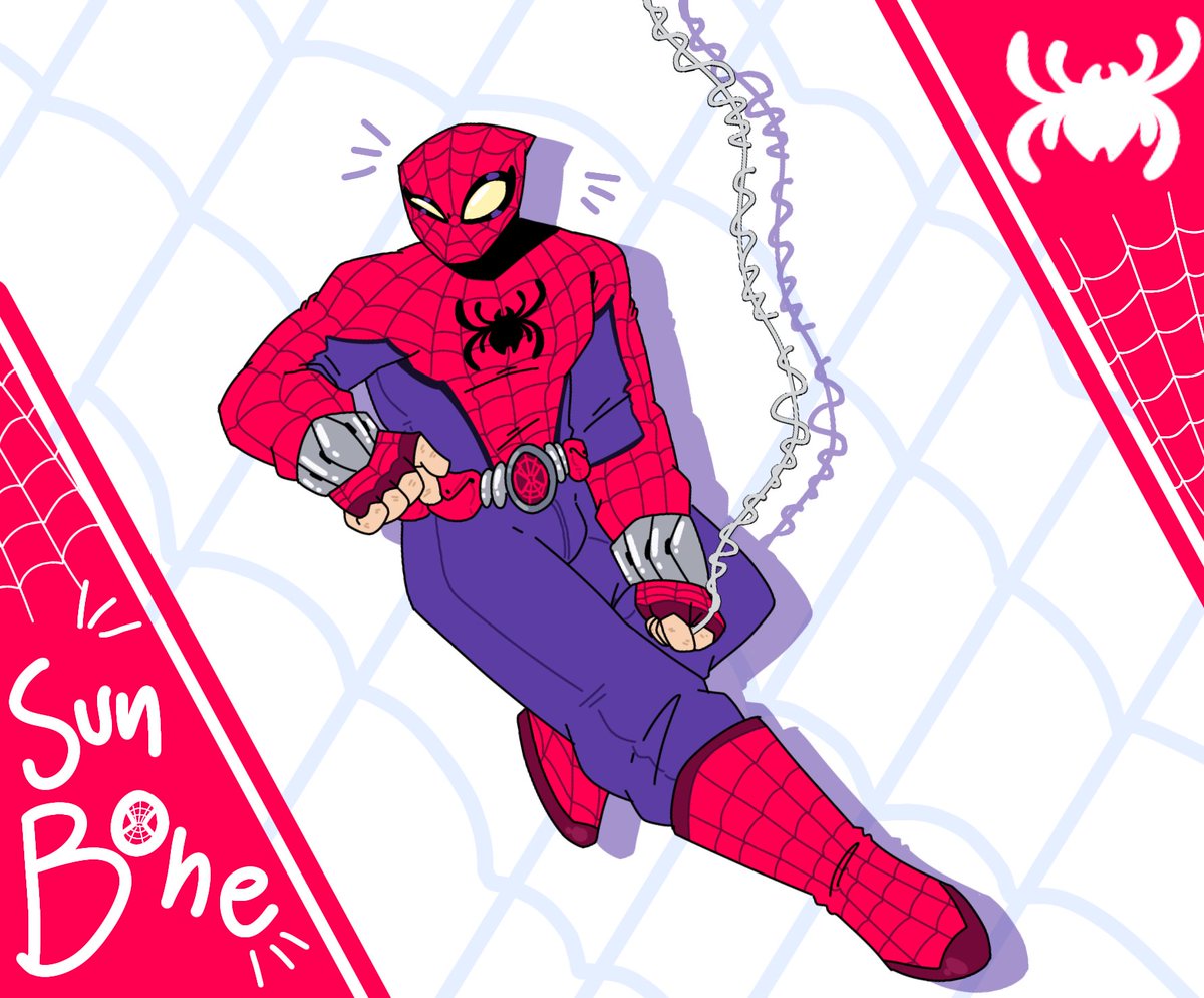 sun_bone's tweet photo. Happy #SpiderManDay2025 everyone!!!! >U< here's my spiderman, Venom and Peni designs!!!💜💜⭐💜⭐💜 https://t.co/B1XE5uN7g6