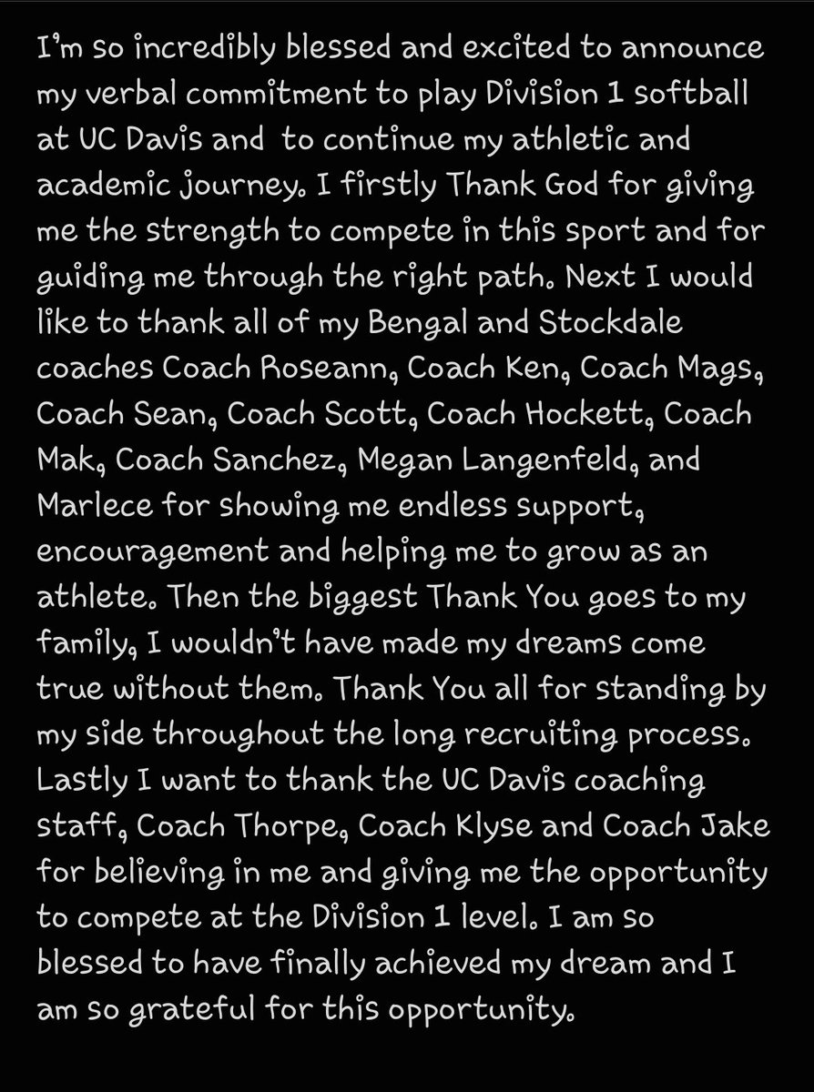 AddisonOchoa26's tweet photo. GO AGS! 💙
#COMMITTED

@ucdavissoftball @BSCBengals https://t.co/G8ESqcylT6