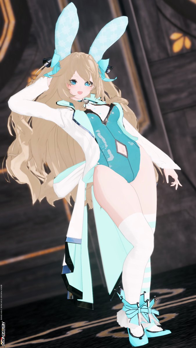 #バニーの日 ということで、不思議の国の水色バニーイメージ
#PSO2NGS #PSO2NGS_SS