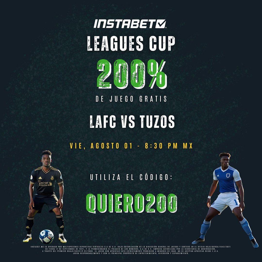 ¡Viernes lleno de adrenalina! ⚽🔥

Partidazos de la Leagues Cup.

LAFC y Tuzos se enfrentan en un juego que sacará chispas del BMO Stadium. 🏟️

Regístrate hoy mismo en Instabet Mx y comienza a disfrutar de bonos exclusivos.

#leaguescup #lafc #tuzos #pachuca #soccer #instabetmx