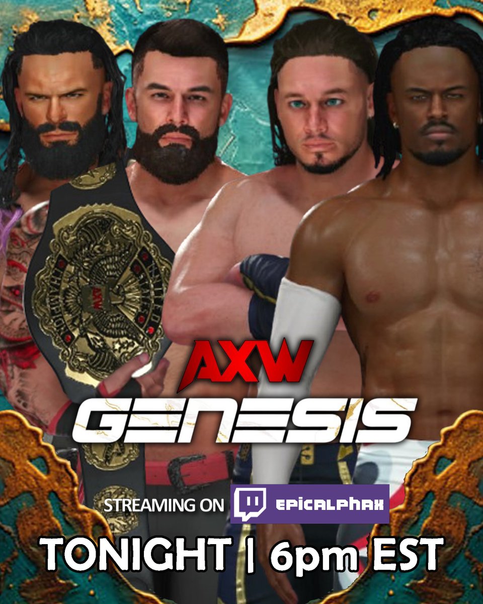 Alpha Xtreme Wrestling (@axwrestle) on Twitter photo After a shocking turn from <a href="/BrutalBuddyHaas/">"The Seed Of Brutality" Buddy Haas</a>, he now sides with <a href="/BombermanOf2K/">Damian Ignition, The No. 1 Cailey Cassidy Hater.</a> in a tag match against Matthew Rush and Cassidy Bay!
#AXWGenesis
Tonight @ 6pm EST | twitch.tv/epicalphax After a shocking turn from <a href="/BrutalBuddyHaas/">"The Seed Of Brutality" Buddy Haas</a>, he now sides with <a href="/BombermanOf2K/">Damian Ignition, The No. 1 Cailey Cassidy Hater.</a> in a tag match against Matthew Rush and Cassidy Bay!
#AXWGenesis
Tonight @ 6pm EST | twitch.tv/epicalphax
