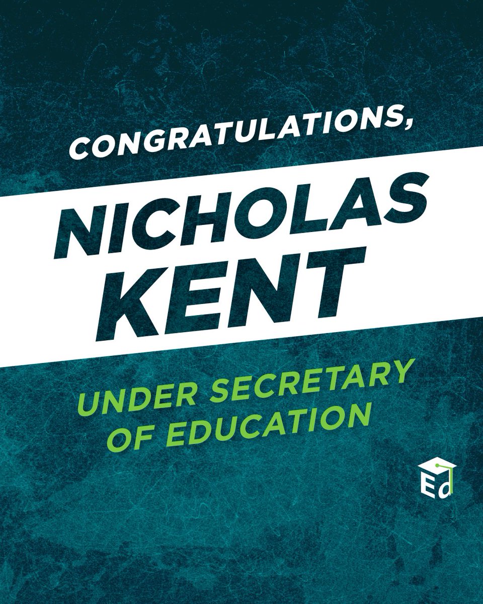 Congratulations, Under Secretary Nicholas Kent on your confirmation! 

As Under Secretary, Nicholas will oversee all policies, programs, and activities related to postsecondary education, vocational and adult education, and federal student aid.