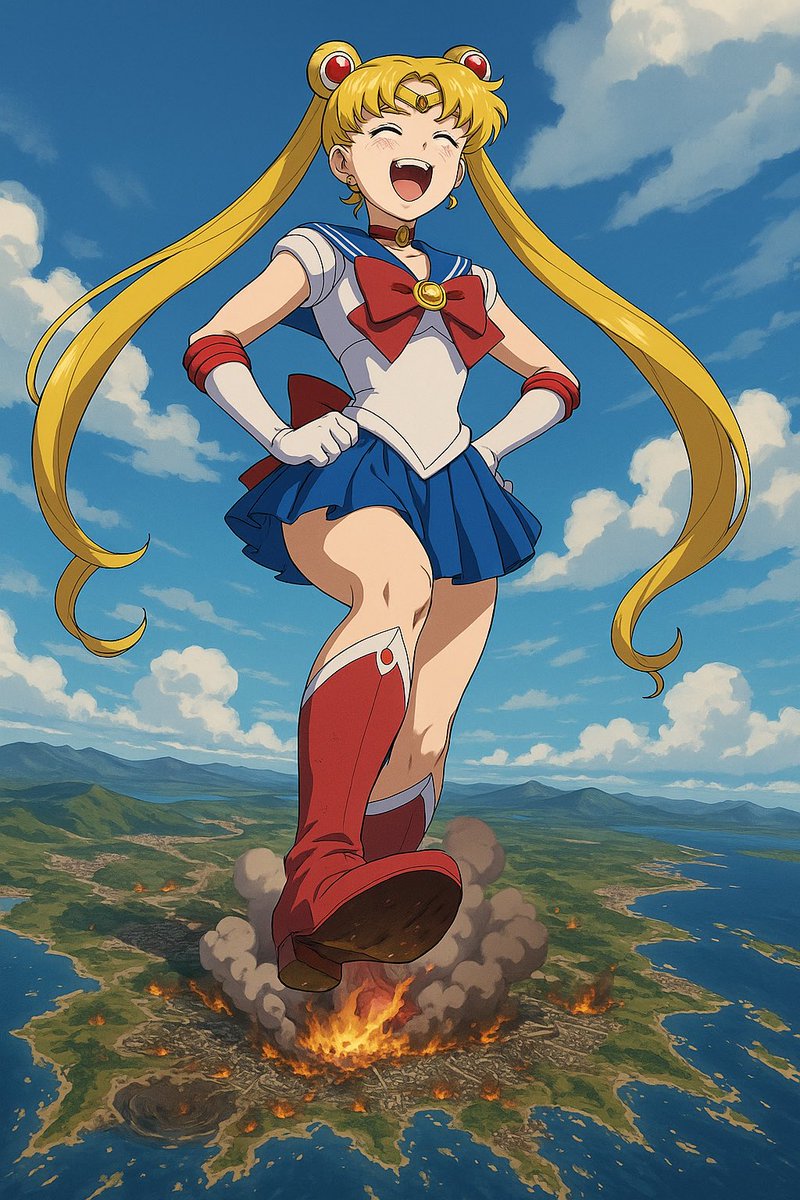 massivegirlfan's tweet photo. 超巨大セーラームーンが島国を踏み潰す
#aiart #giantess https://t.co/h2qcuMRpwb