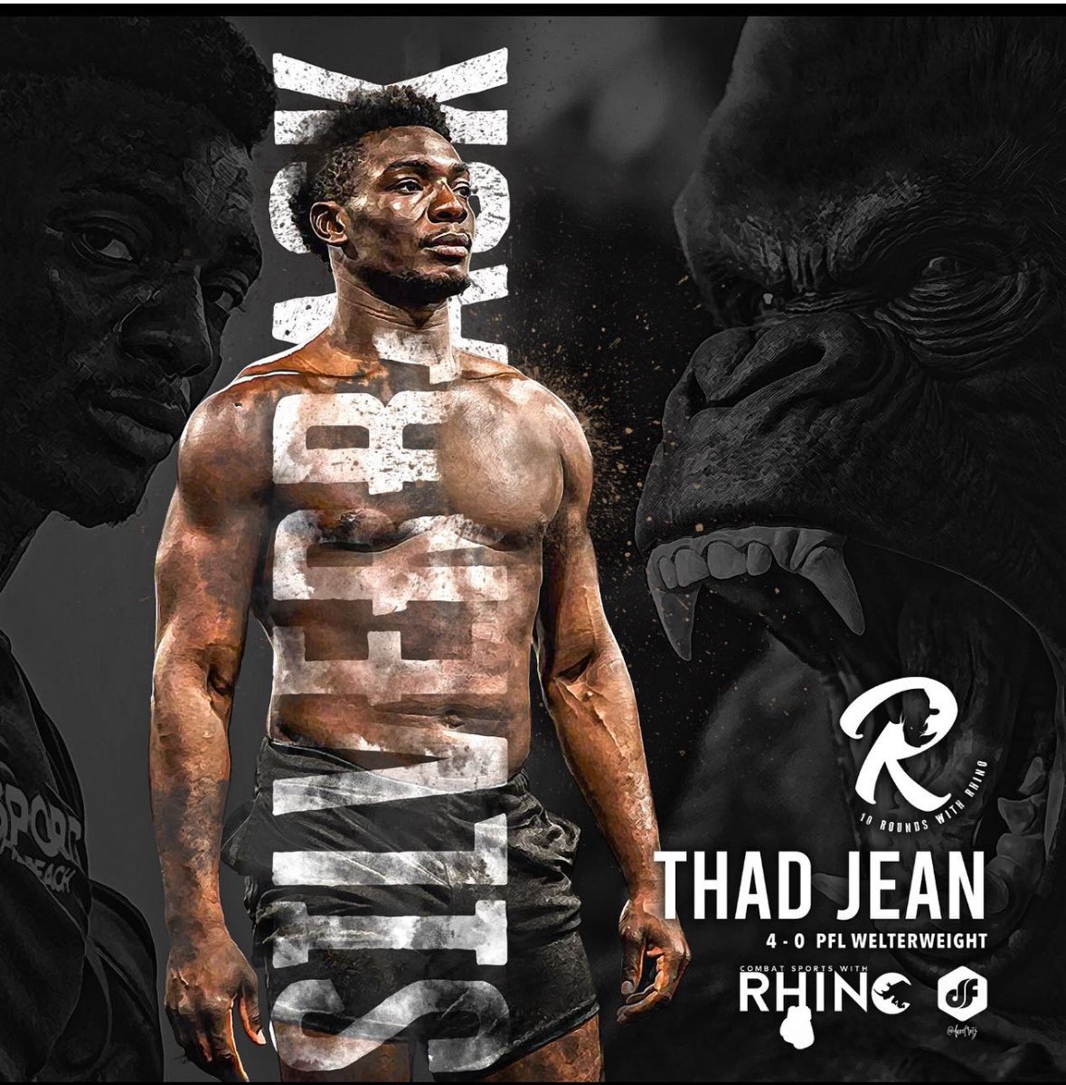 One more fight until <a href="/ThadJean/">Thad Jean</a> gets into the smart cage to scrap!! LFG THAD!!!!
#PFLWorldTournament <a href="/espn/">ESPN</a> #RhinoGang <a href="/PFLMMA/">PFL</a> Artwork by <a href="/davefretz/">Dave Fretz</a> 🍻