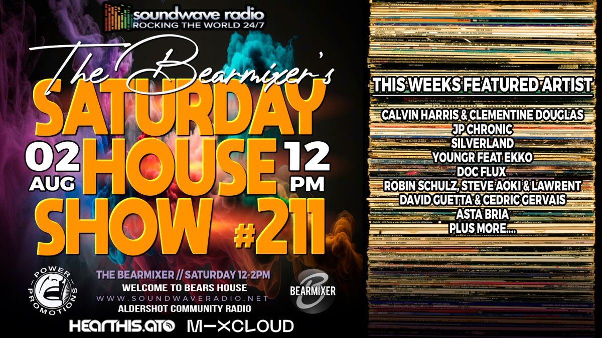 Join The BearMixer from 12pm to 2pm Saturday (02/08) for an electrifying Soundwave Saturday House Show #211.

Also Streaming to Aldershot Community Radio.

soundwaveradio.net

Welcome To Bears House

Leave a comment and don't forget to put a thumbs up if you love the show.