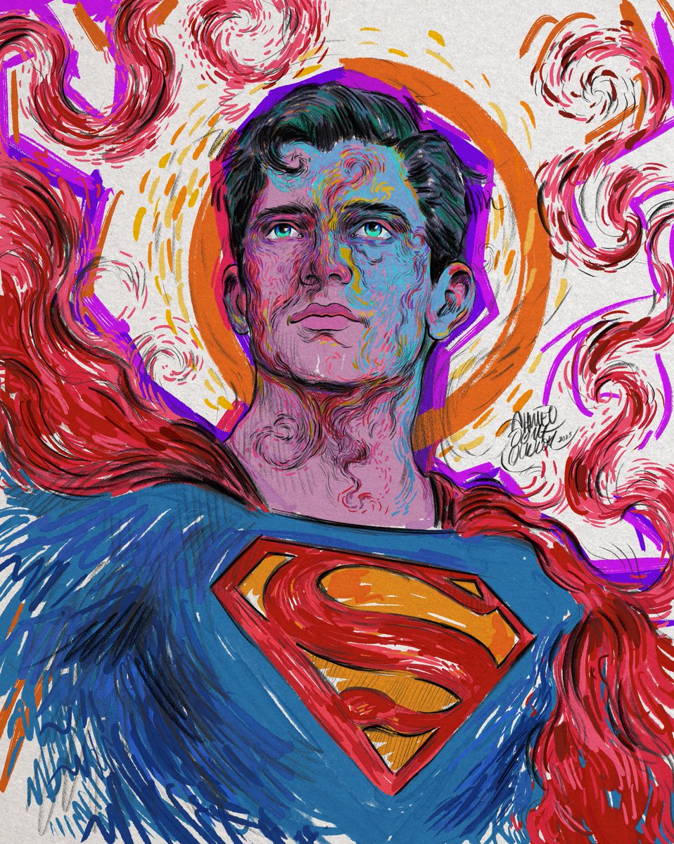 finally, superMAN! ❤️‍🔥
<a href="/corenswet/">David Corenswet</a> <a href="/JamesGunn/">James Gunn</a> 

#superman #jamesgunn #procreate #illustration <a href="/Procreate/">Procreate</a>
