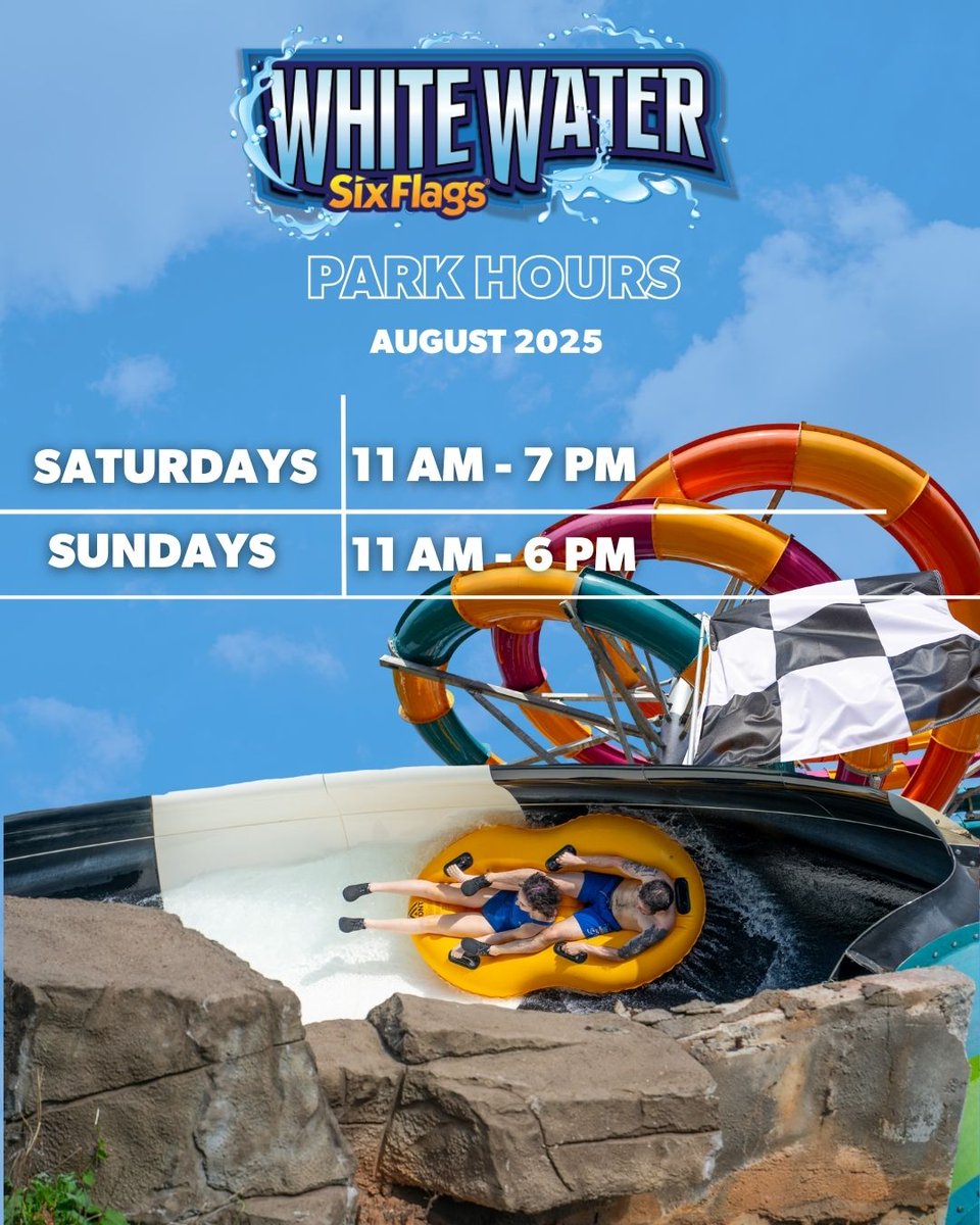 Summer is slidin' by! Jump in for one more blast of summer before #SixFlagsWhiteWater closes for the season in September! Get unlimited visits this year &amp; next, plus access to 40+ Six Flags parks when you purchase a 2026 Gold Membership! bit.ly/4ofzJgn
#sixflags