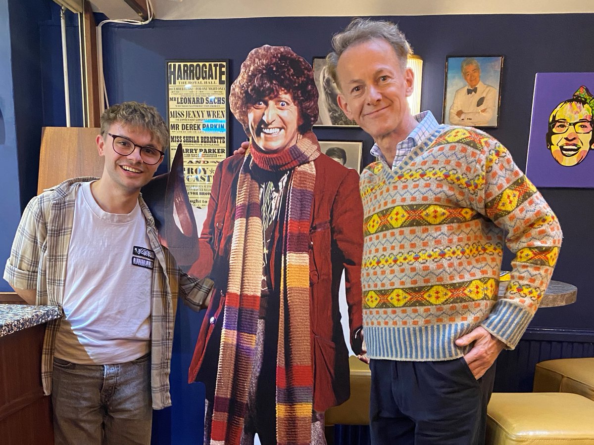 Richard Stirling (@dickiestirling) on Twitter photo In rehearsals for <a href="/gatheredleaves/">The Gathered Leaves</a> by <a href="/andrewkeatley/">Andrew Keatley</a> for <a href="/ParkTheatre/">Park Theatre</a> and the strangest thing. Joe Burrell (who plays the young me) and I found this fellow in a West End bar.
In the play <a href="/bbcdoctorwho/">Doctor Who</a> is writ large. And Tom Baker is MY doctor. To Joe it is all ancient history. In rehearsals for <a href="/gatheredleaves/">The Gathered Leaves</a> by <a href="/andrewkeatley/">Andrew Keatley</a> for <a href="/ParkTheatre/">Park Theatre</a> and the strangest thing. Joe Burrell (who plays the young me) and I found this fellow in a West End bar.
In the play <a href="/bbcdoctorwho/">Doctor Who</a> is writ large. And Tom Baker is MY doctor. To Joe it is all ancient history.