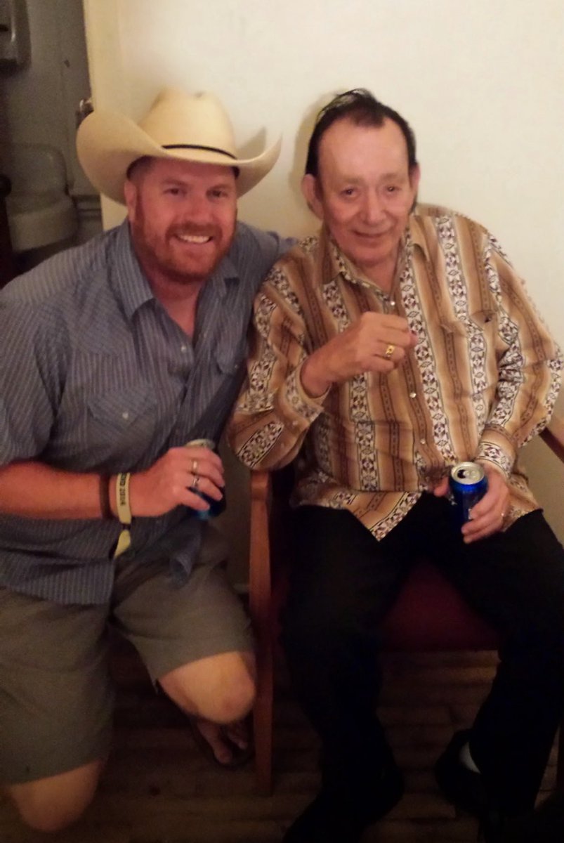 RIP to the legend, Flaco Jimenez. This photo was taken backstage at Viva Big Bend in Marfa in 2014 after the Texas Tornados show. He offered me a beer. So nice and humble. #flacojimenez