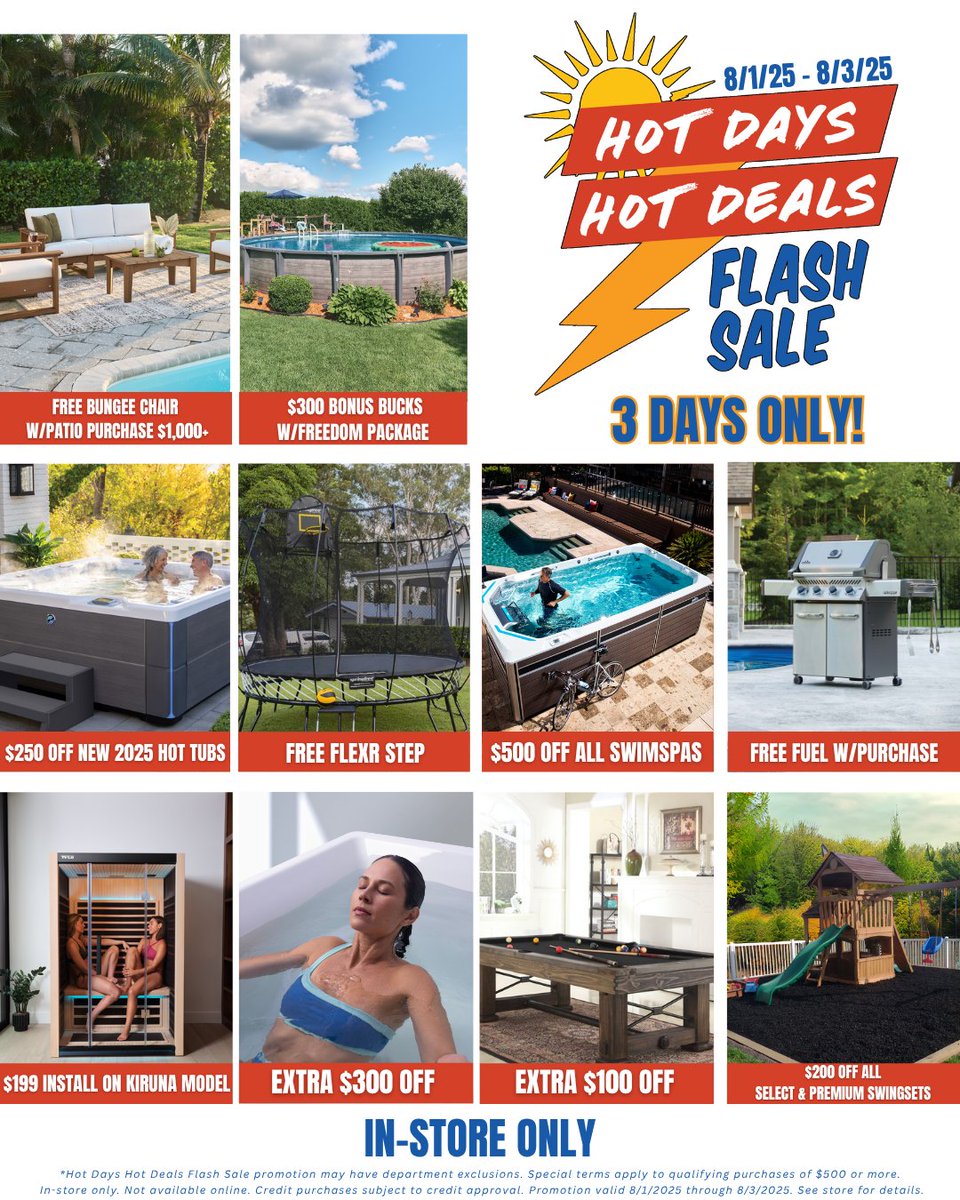 AmericanSale's tweet photo. Hot Days, Hot Deals! ☀️ Our 3-day in-store flash sale is happening August 1–3! Don’t miss your chance to save big, these deals won’t last!⁠ https://t.co/j8d0RcRbHl