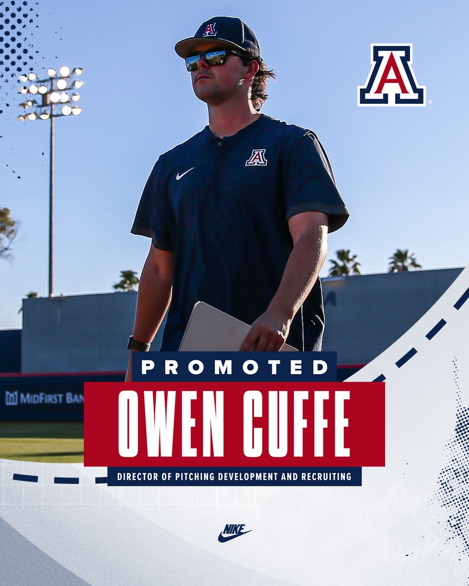 Arizona Baseball (@arizonabaseball) on Twitter photo Cuffe on the come ๐
Congratulations to <a href="/owencuffe5/">Owen Cuffe</a> on his promotion to Director of Pitching Development and Recruiting! ๐ Cuffe on the come ๐
Congratulations to <a href="/owencuffe5/">Owen Cuffe</a> on his promotion to Director of Pitching Development and Recruiting! ๐