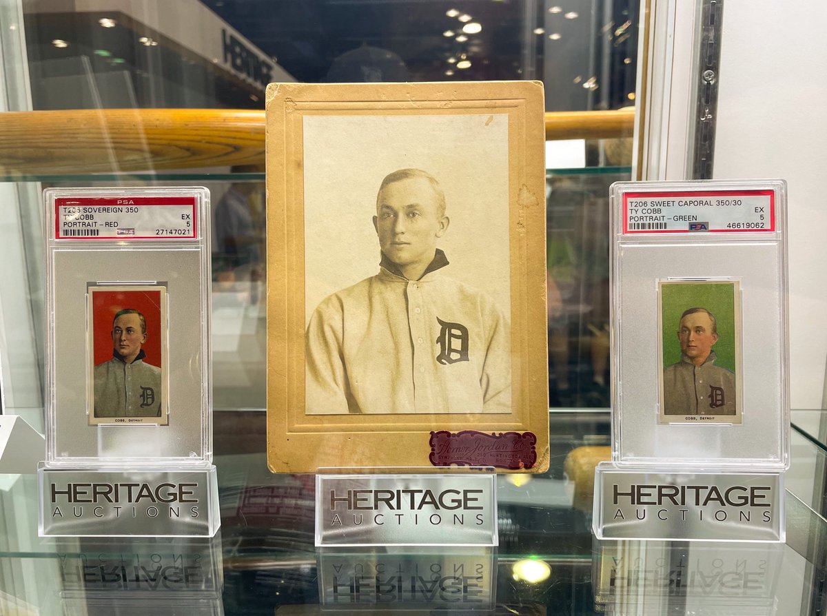This Type 1 photograph by Carl Horner was used to create Ty Cobb’s T206 portrait cards, and many other Cobb entries

And this is The Georgia Peach’s personal copy of the photo gifted to Cobb by Horner

You can see it this week in our booth at the <a href="/nsccshow/">The National Sports Collectors Convention Inc.</a>
