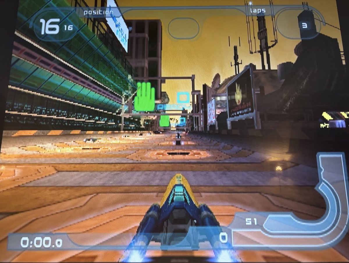 Haven’t played this one in years, WipEout Fusion on the PS2. Doesn’t have the magic of the PS1 games but the visual style has Wip3out vibes … or maybe that’s just the PS2 colour palette at play. 

Still plays great though, track design is superb.