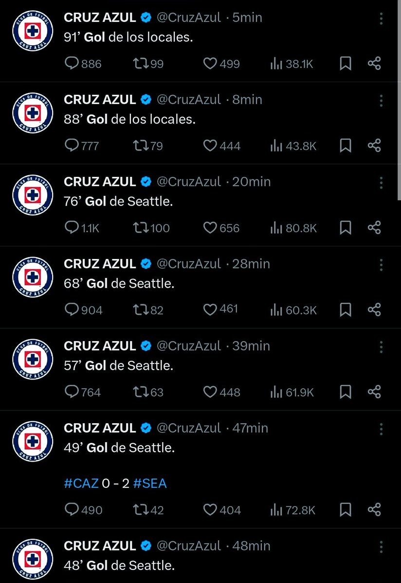 Este Cruz Azul me recordó cuando pongo mis alarmas para levantarme a las 6:00am  

🚂