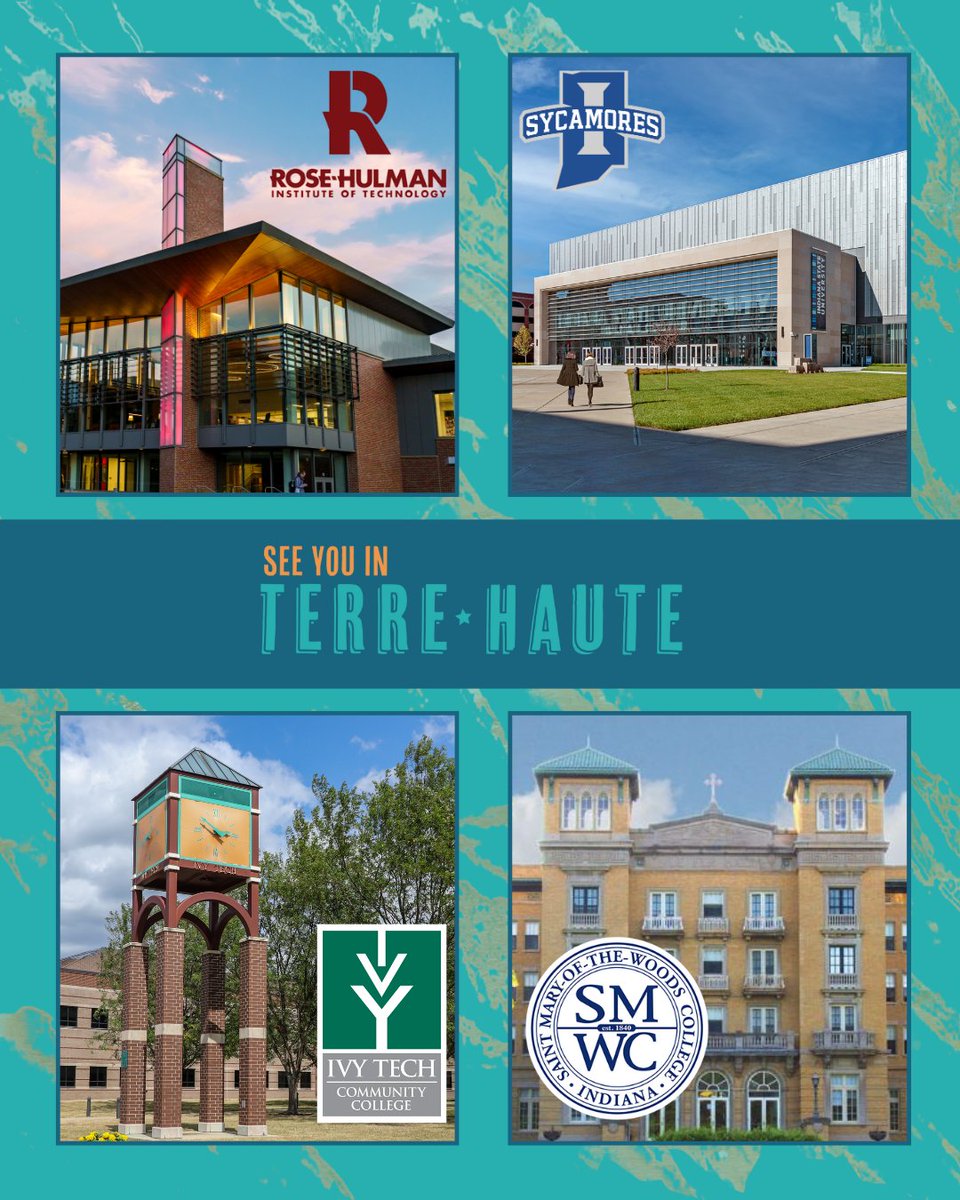 SeeYouInTH's tweet image. Home to @RoseHulman, Ivy Tech (@ivytechwv), Indiana State (@indianastate), and St. Mary of the Woods (@smwc), the city is full of activity. These universities fill TH with LIFE, come experience it firsthand!

#SeeYouInTerreHaute #RoseHulman #IvyTech #IndianaState #SMWC