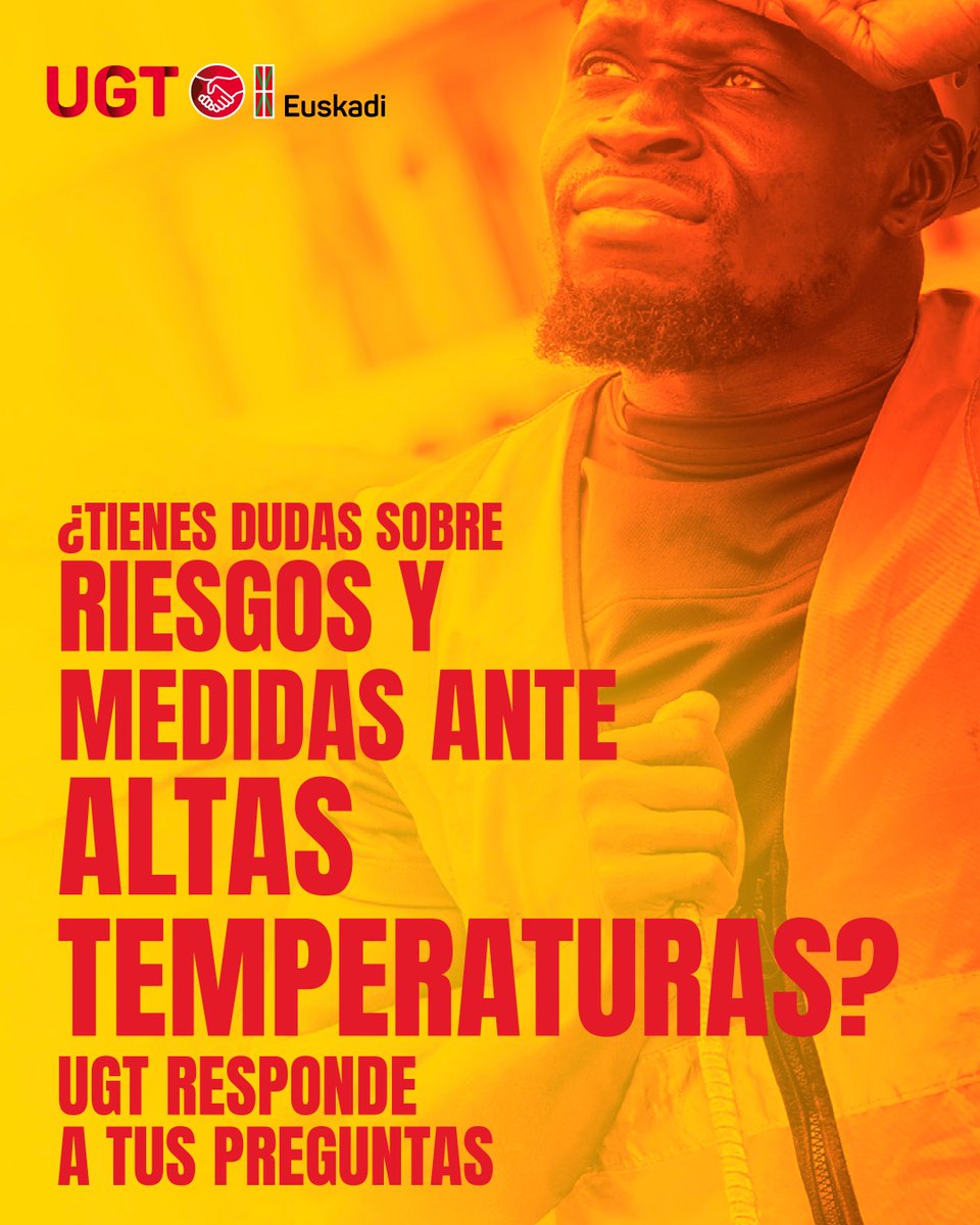 ☀️ La exposición a altas temperaturas aumenta los riesgos y las posibilidades de sufrir accidentes de trabajo, al igual que aumenta los riesgos de agravar patologías previas. Conoce cuáles son las obligaciones de la empresa y tus derechos.

➡️Toda la info tinyurl.com/yrdpsdfn