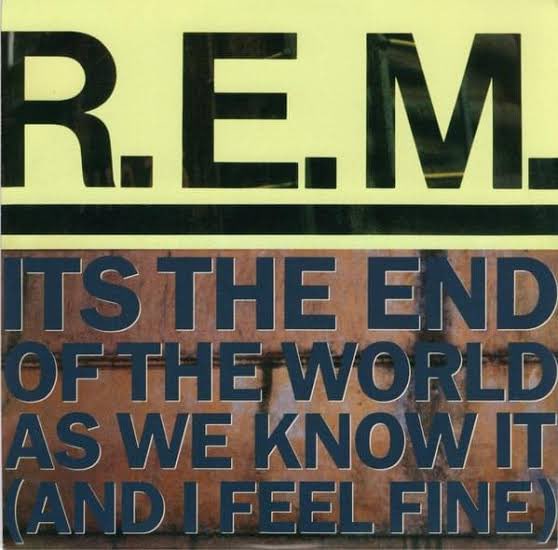 #1WordFor1Music

August 2. Team. 

R.E.M. - It’s The End Of The World As We Know It 

🎶Team by team, reporters baffled, trumped, tethered, cropped🎶

youtu.be/Z0GFRcFm-aY?si…
