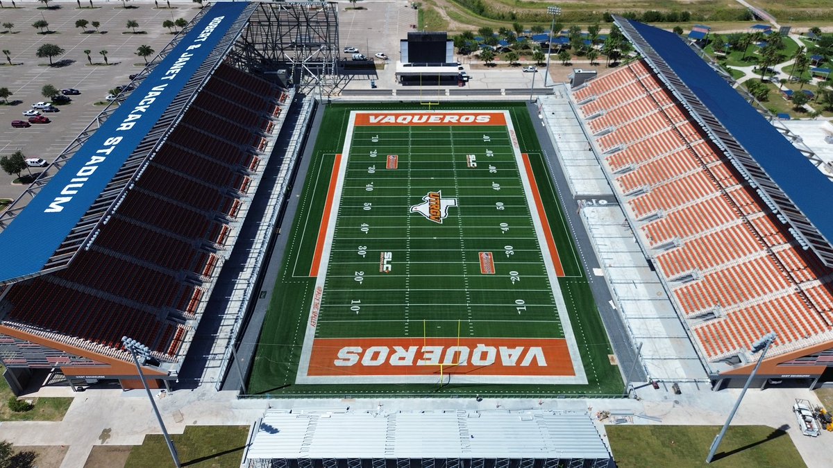 bryan (@bybryanramos) on Twitter photo Here’s the latest look at Robert and Janet Vackar Stadium in Edinburg, the home of <a href="/UTRGVFootball/">UTRGV Football</a>. The branding on top of the stadium was recently completed as the Vaqueros prepare to kickoff DI college football in the Rio Grande Valley on Aug. 30 against Sul Ross! #UTRGVFootball Here’s the latest look at Robert and Janet Vackar Stadium in Edinburg, the home of <a href="/UTRGVFootball/">UTRGV Football</a>. The branding on top of the stadium was recently completed as the Vaqueros prepare to kickoff DI college football in the Rio Grande Valley on Aug. 30 against Sul Ross! #UTRGVFootball