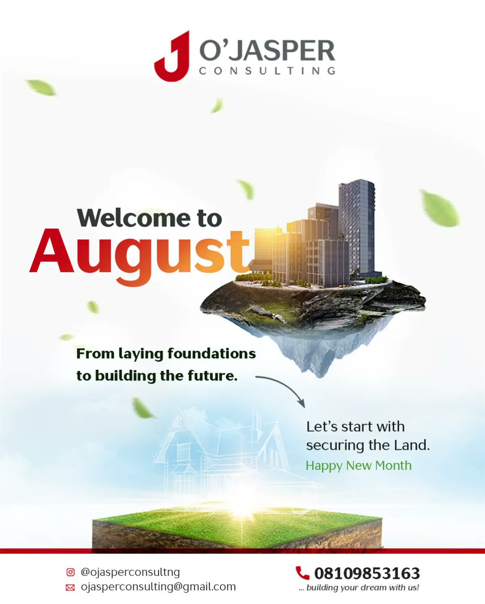 Olajidejasper's tweet photo. Happy New Month! 🎉🎊
Warmest greetings from all of us at O'Jasper Consulting Limited.
Wishing you a month filled with progress, peace, and possibilities.

Cheers!🥂 https://t.co/Qu6r1QyAqF