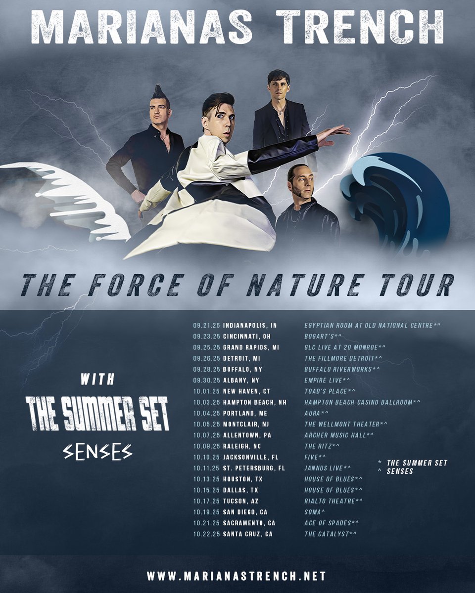 THE FORCE OF NATURE TOUR | SEPTEMBER 2025

⬇ Comment the shows you're going to below! ⬇

marianastrench.net
#marianastrench #ontour #thesummerset #senses
