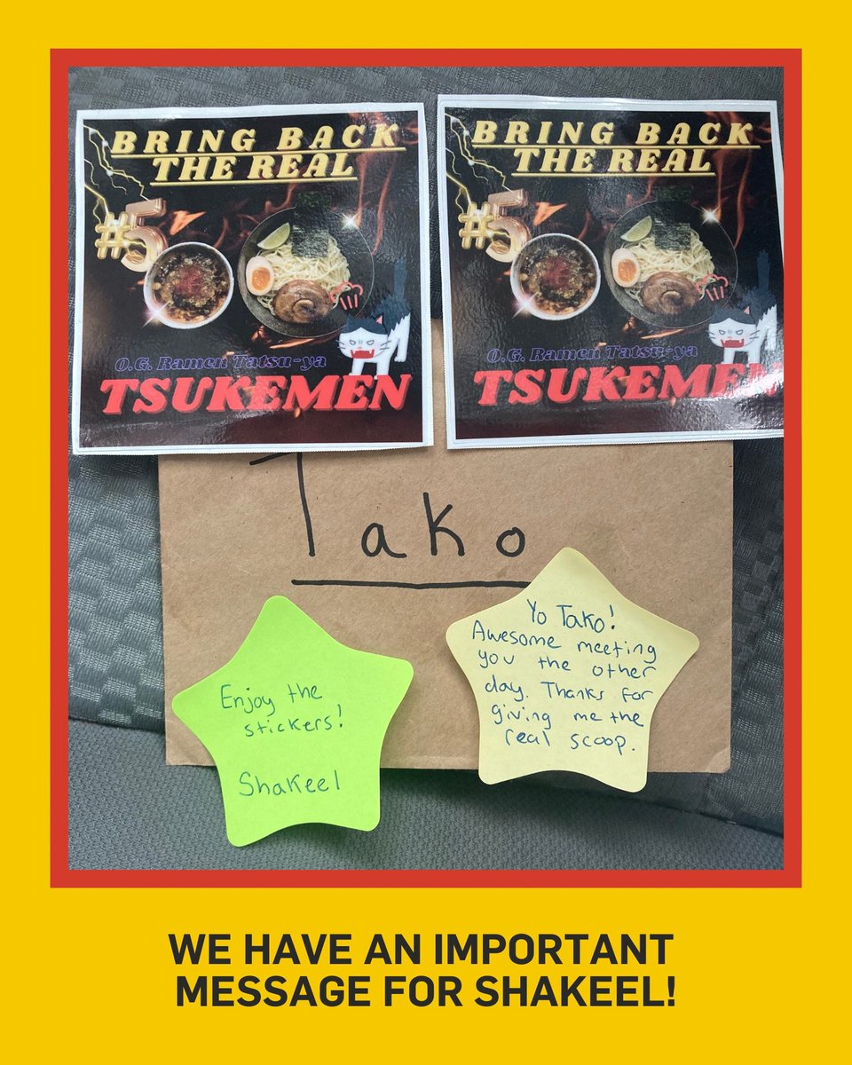 📣 PAGING SHAKEEL! 📣 Can you help us find them?
#ImportantMessageAboutTsukemen