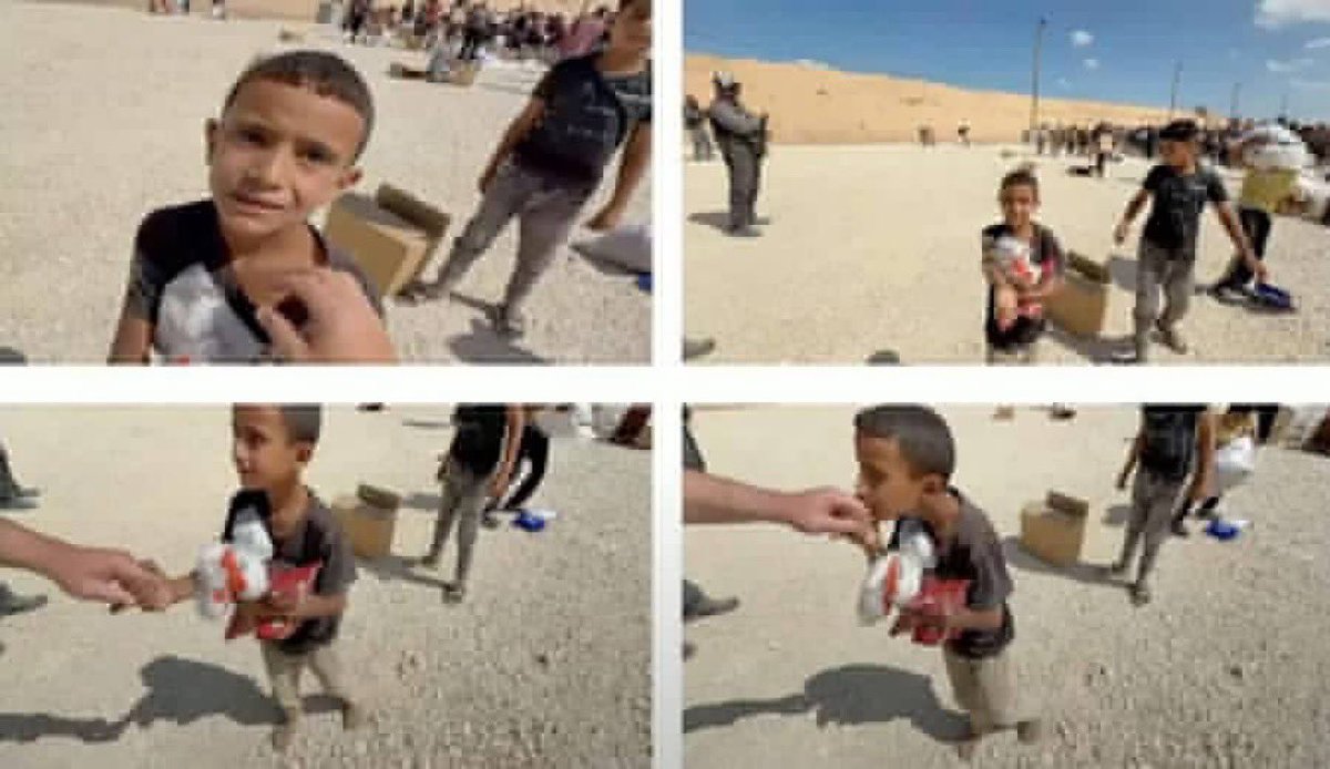 فاكرين صورته؟ مش اسمه "أمير" زي ما انتشر…

اسمه الحقيقي: *عبد الرحيم الجرابعة*.  
طفل فلسطيني "يقوم بمهمة رجل في جلب بعض الطحين لبيته".. التقط له جندي أمريكي صورة وهو يُقبّل يده، ثم اختفى بعدها.

منذ خمسة أيام ووالدته تبحث عنه، تسأل وتبكي، ولا خبر.. تبحث عنه بين الأسماء، بين